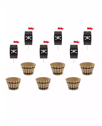 Pirate Party Cupcake Kit 4.8 x 7.6 x 4.6 cm - 20 cm
