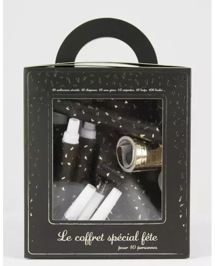 Black and gold party favor kit for 10 people