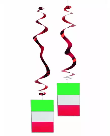 Sett med 6 metalliske italienske flagganheng