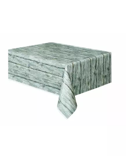 Rustic wood effect tablecloth 137 x 274 cm