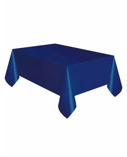 Navy blue plastic tablecloth 137 x 274 cm