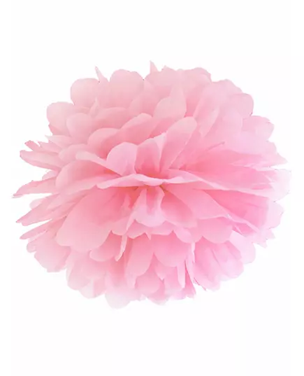 Pink paper hanging pompom 35 cm