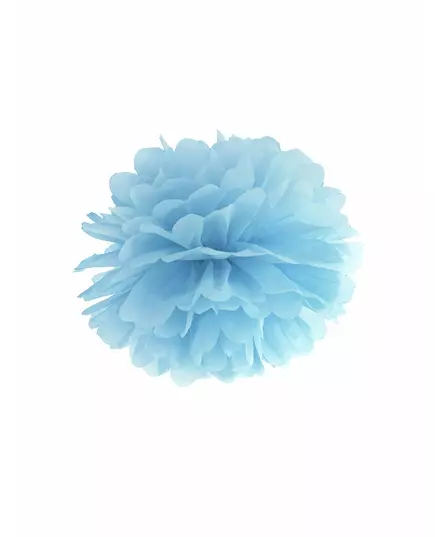 Blå papirhengende pompong 35 cm