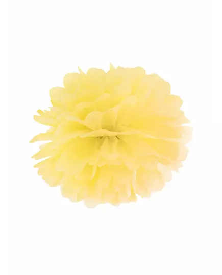 Yellow paper hanging pompom 25 cm