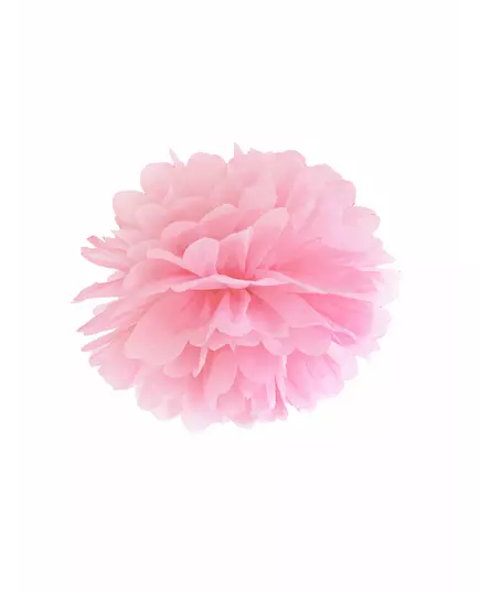 Pink paper hanging pompom 25 cm