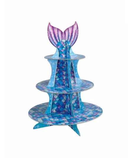 40 cm lilla blå havfrue cupcake-stativ