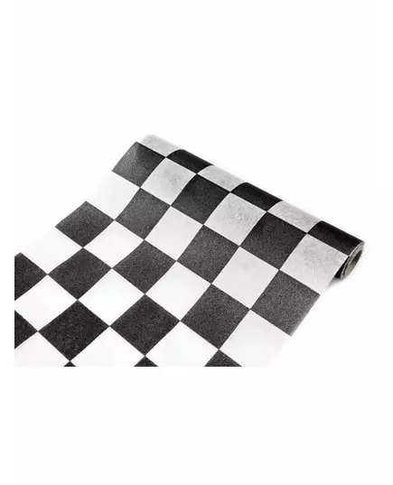 Non-woven checkerboard table runner 27 cm x 5 m