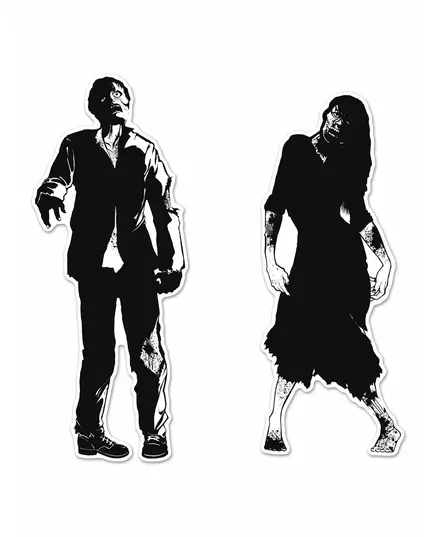 2 Zombie Cardboard Cutouts 86 x 91 cm