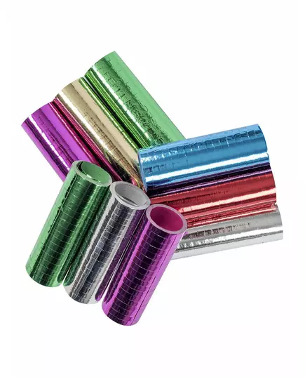 3 colored metallic streamers