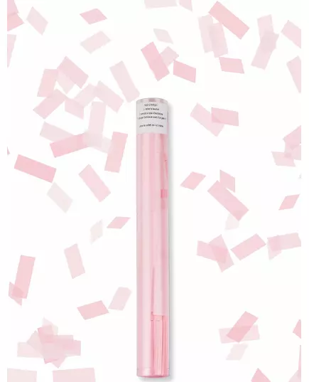 Pink rectangular confetti launcher tube 27 cm