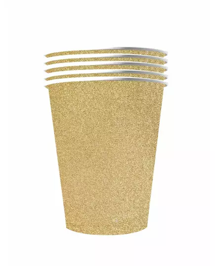 10 amerikanske glitterkopper, resirkulerbar gullpapp, 53 cl