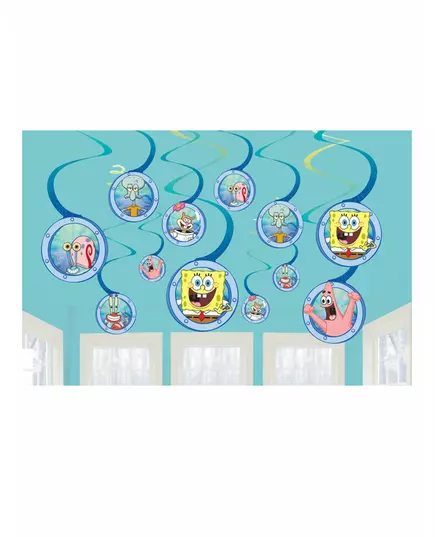 12 Svampebob Firkant-opphengsdekorasjoner