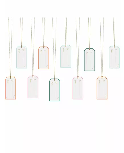 12 Christmas cardboard tags 9 x 4 cm