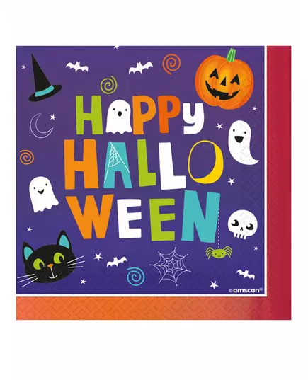 16 Halloween-venner papirservietter 33x33 cm