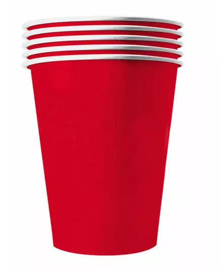 20 amerikanske resirkulerbare røde pappkopper 25 cl