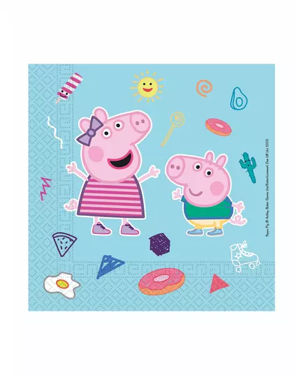 20 Peppa Gris komposterbare papirservietter 33 x 33 cm