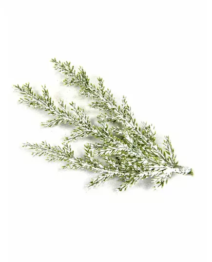 3 Artificial snow-covered cypress branches 10 cm