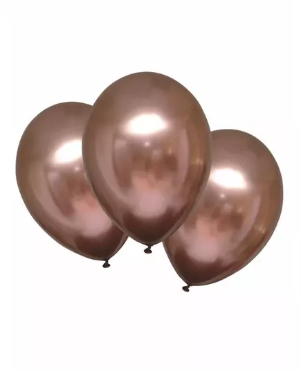 6 Satin Rose Gold Latex Balloons 28cm