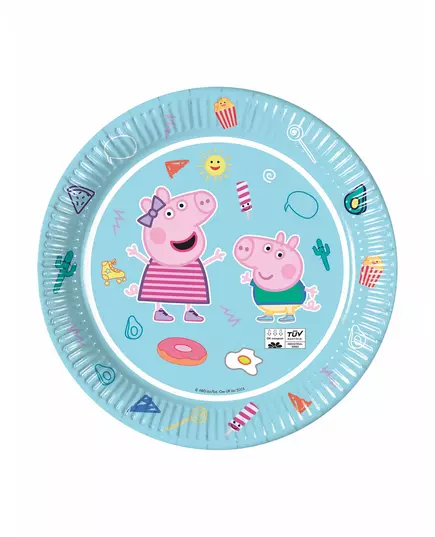 8 Peppa Pig Blue Paper Plates 23cm