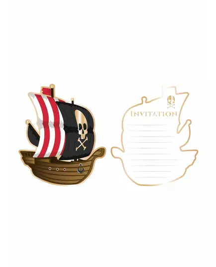 Pirate Ship Invitation Cards 10 x 12 cm