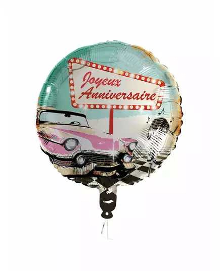 Gratulerer med dagen Rock'n'roll folieballong 45 cm