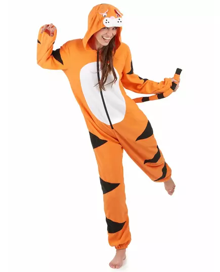Hettegenser med tiger til dame
