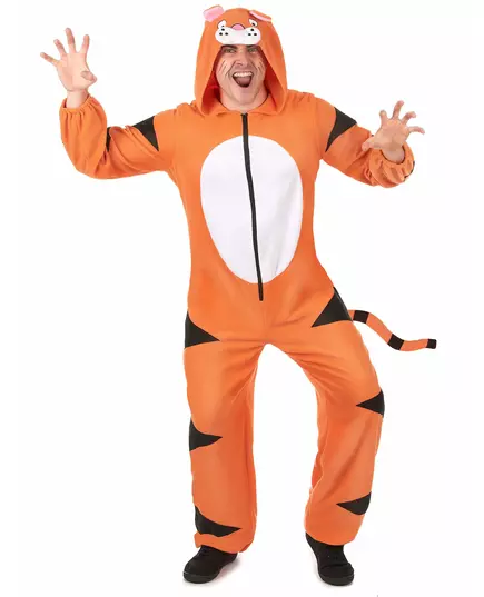 Herrejumpsuit med tigerhette