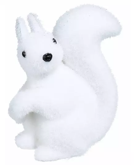 Hvit ekorndekorasjon 12 cm