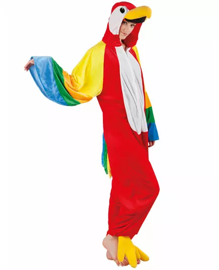 Voksen papegøye-jumpsuitkostyme