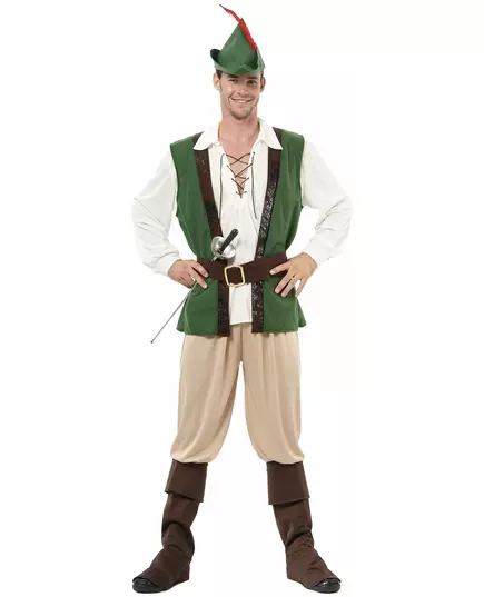 Robin Hood-kostyme for menn, Størrelse: Large