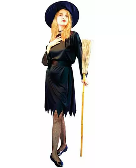 Svart heksekostyme til dame til Halloween