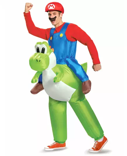 Nintendo® oppblåsbart Mario on Yoshi-kostyme for voksne