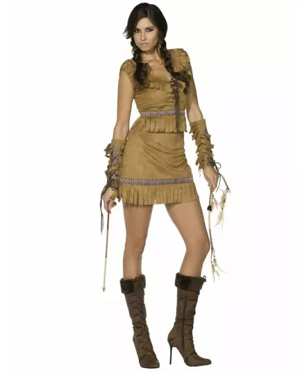 Women's faux suede Indian costume