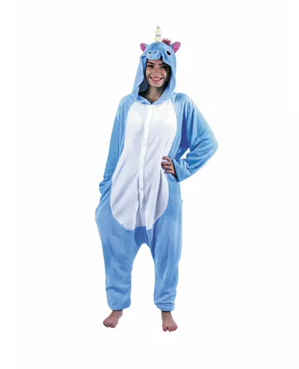 Blå enhjørningsjumpsuit til voksne