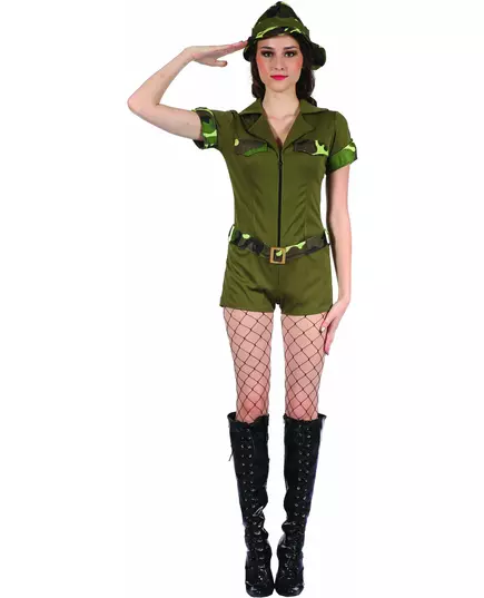 Women's khaki military costume
