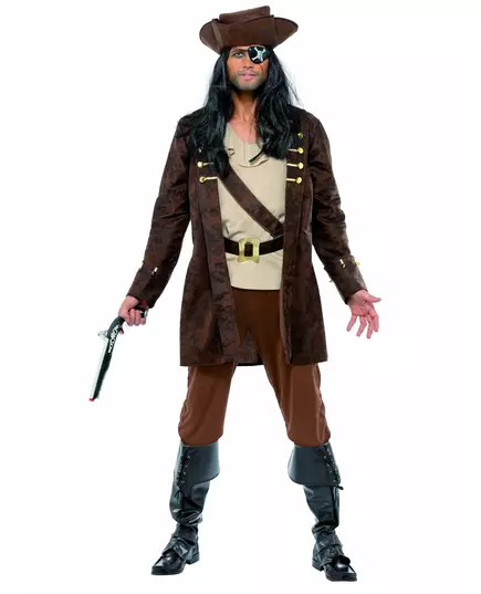 Men's mid-length pirate jacket costume