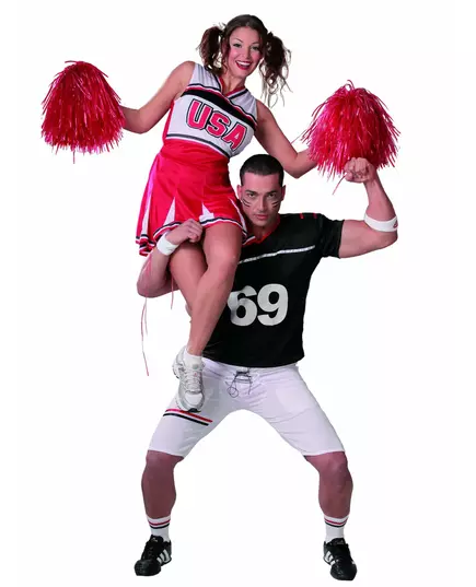 USA cheerleader-kostyme til kvinner, Størrelse: Large