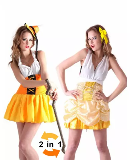 Reversible Alpine girl and princess woman costume, Size: Small
