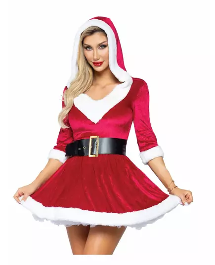 Women's short red Christmas dress costume, Size: Small/Medium (38-40)