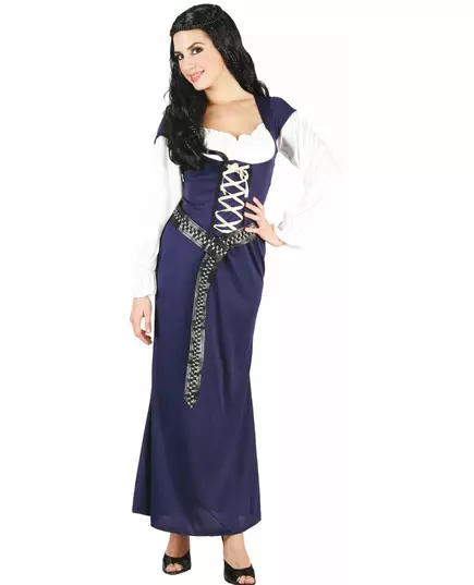 Bavarian costume long blue dress for women