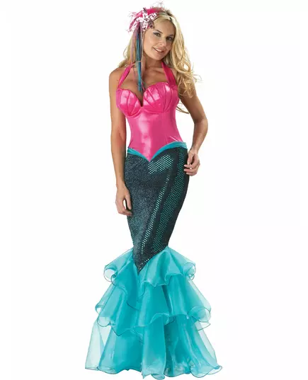 Blue and Pink Mermaid Costume for Women - Premium, Size: M