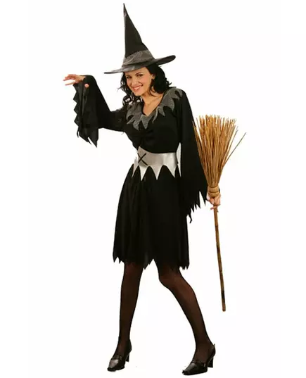 Black witch costume with belt for women