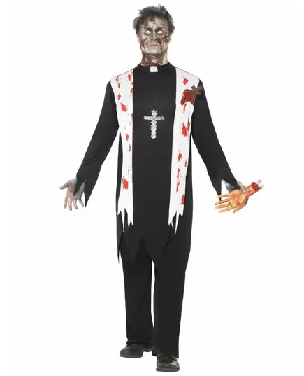 Religiøst zombiekostyme til Halloween for menn, Størrelse: L
