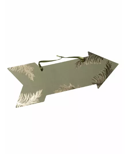 Khaki pampa og gullforgylt skiltpil 39 x 14,5 cm