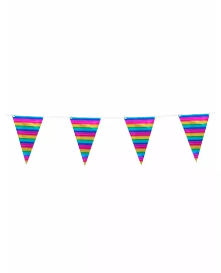 10m Metallic Rainbow Bunting Garland
