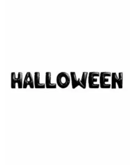 Halloween folieballonggirlande med svarte bokstaver 40 cm