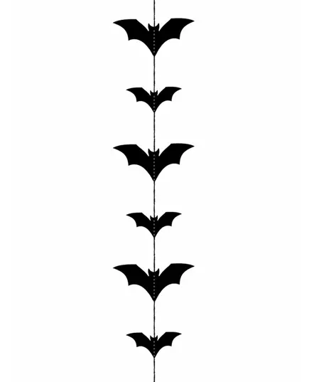 Svart flaggermusgirlander 150 x 11 cm