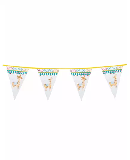 White Llama Plastic Pennant Garland 30 x 20 cm 6m