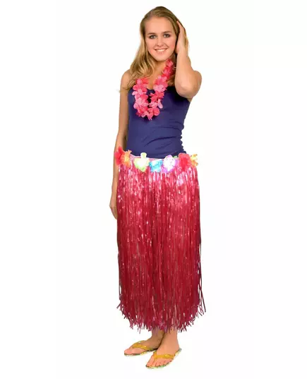 Adult long red Hawaiian skirt