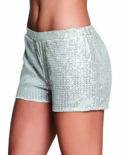 Sølvfargede paljettshorts til dame